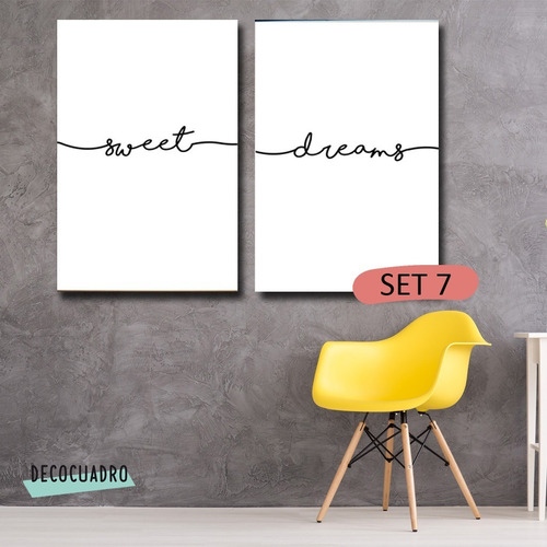 Imagen 8 de 10 de Cuadros Frases Decorativos Modernos Set 2u 40x50