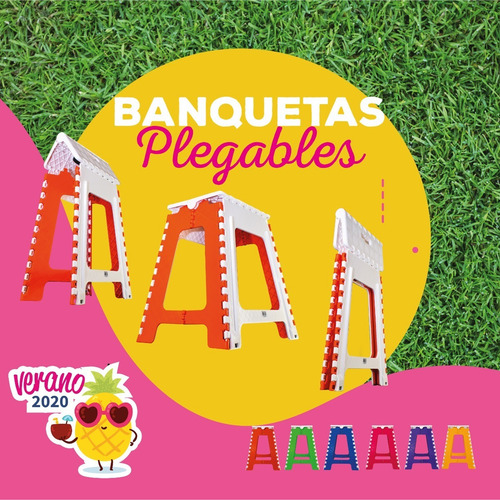 Imagen 7 de 7 de Banco Plegable Plastico Camping Banquito Ultra Resistente