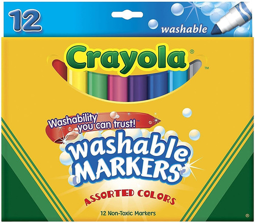 12 Marcadores Lavables 12 Colores Crayola Washable Markers