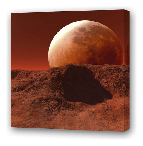 Cuadro 45x45cm Marte Fondo Solar Espacio Estrellas