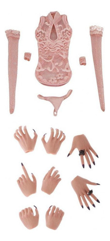 Set 1/6 Dolls Cheongsam De Ropa Interior Y Modelo A Mano Par