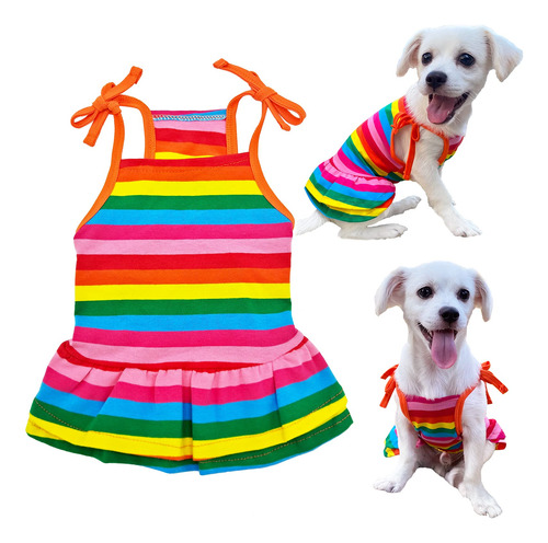 Lkex Camisa Para Perro, Vestidos De Cachorro A Rayas De Arc.