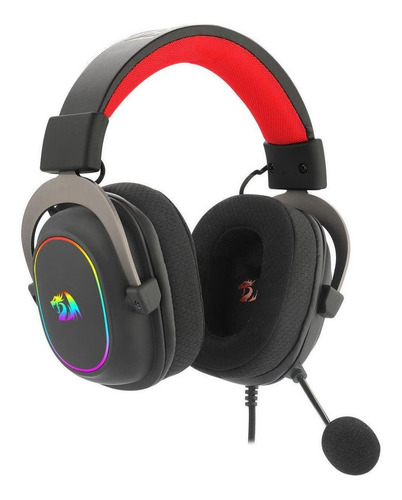 Imagen 2 de 5 de Auriculares gamer Redragon Gamer Zeus X H510-RGB negro con luz rgb LED