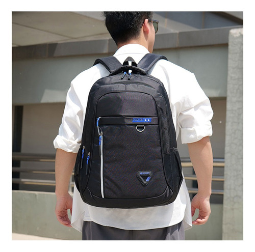 Mochila Laptop Viaje Escolar Resistente Al Agua Antirrobo 15.6 Pulgadas Grand Capacidad 40l Color Azul Diseño De La Tela Lisa
