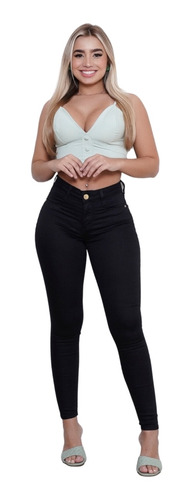 Calça Jeans Feminina Cós Alto Em Sarja Levanta Bumbum Ri19