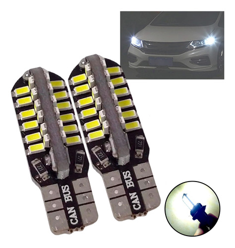 Lâmpadas Meia Luz Led Lanterna Ranger W5w Pingo T10 48 Led Canbus Branco