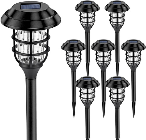 Set 8 Lamparas Led Solares Jardin Patio Resiste Agua Decora