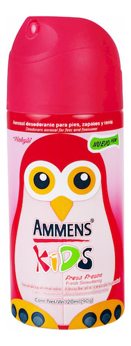 Ammens Talco Desodorante Kids Para Pies En Spray Fresa