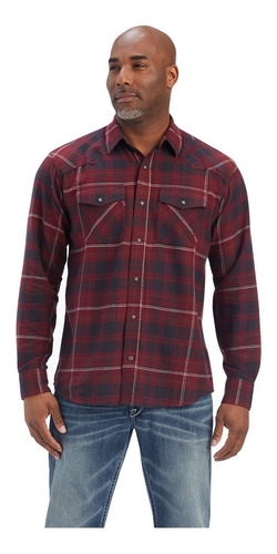 Camisa Ariat Caballero Retro De Franela Corte Fit