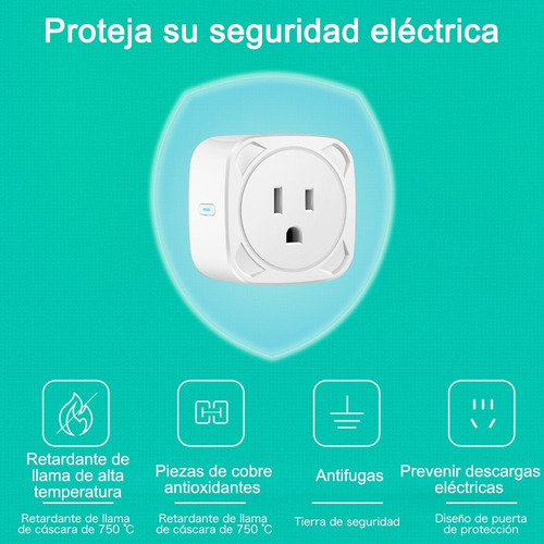 Imagen 7 de 10 de Enchufe Inteligente Wifi Compatible Con Alexa
