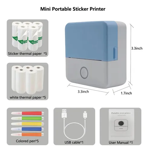Prinhsji Sticker Printer, Mini Impresora Térmica, Fabricante