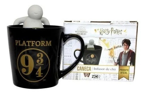 Caneca Plataforma 9¾ Linha Harry Potter Com Infusor 350ml Hp