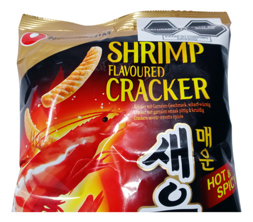 Snack Coreano Sabor A Camaron Picante 75gr Nong Shim