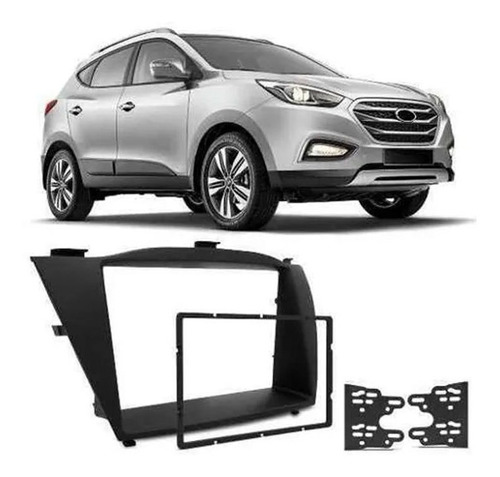 Moldura De Painel 2 Din Hyundai Ix35 2010 Em Diante - Preta