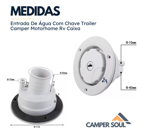 Entrada De Água Com Chave Trailer Camper Motorhome Rv Caixa