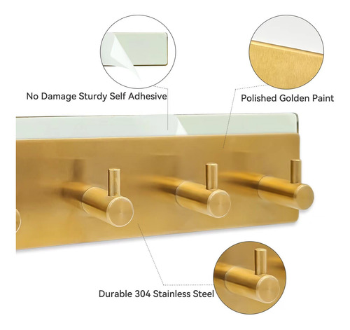Soporte Autoadhesivo Para Llaves De Pared Con 4 Ganchos Dora