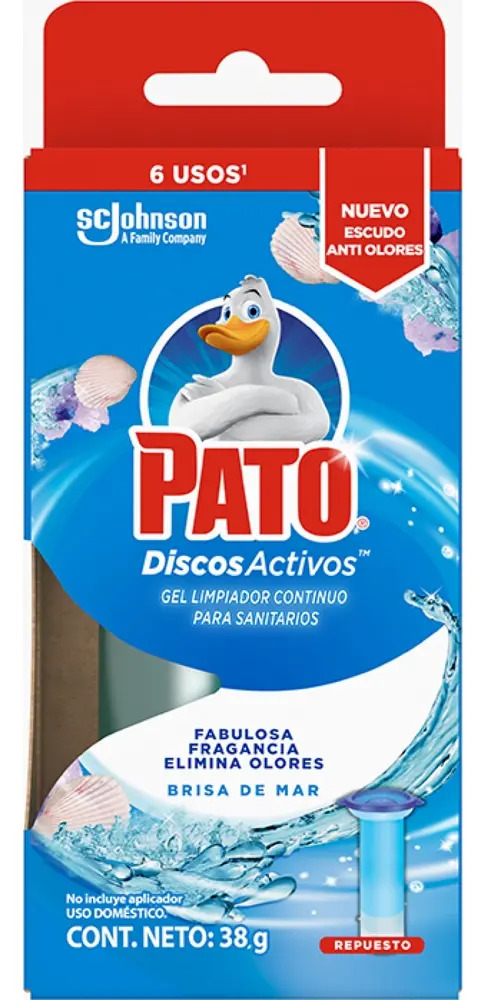 Limpiador para Sanitarios en Gel Pato Discos Activos Brisa de Mar 6 Discos