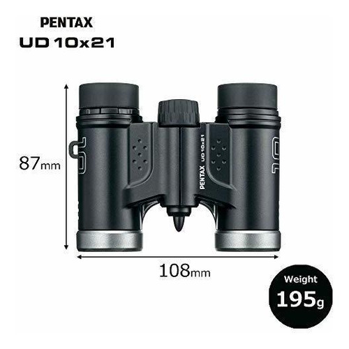 Prismáticos Pentax Ud 10x21- Negro. Aumento De 10x Con Prism