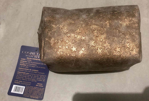 Cosmetiquera Cosméticos Lab Color Café Cobre Con Estrellas (Usado)