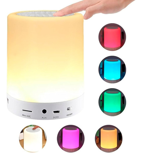 Parlante Portátil Bluetooth Luces Led Touch lamp 2 En 1