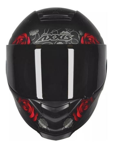 Capacete para moto  integral Axxis  Eagle  matt black e red flowers tamanho P 