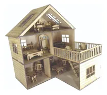 Comprar Casita De Muñecas + Set 20 Muebles Lol Fibrofacil Mdf