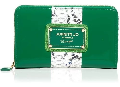 Billetera Mujer Juanita Jo Verde Elegante Lata 30105