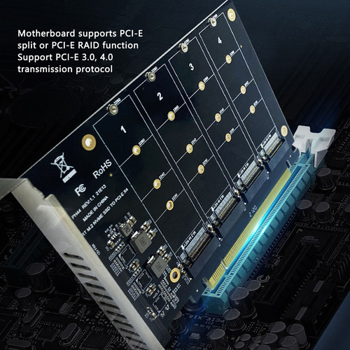 Adaptador M.2 Pcie Nvme M.2 Al Protocolo Pcie 4.0 X16 De 4 B