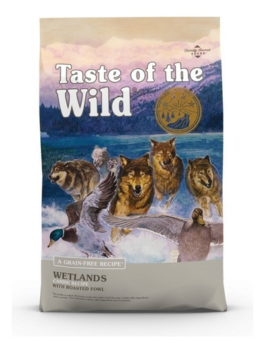 Alimento Taste of the Wild Wetlands Canine para perro adulto todos los tamaños sabor pato asado en bolsa de 12.7kg