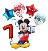 Comprar Set De Globos De Mickey Mouse Con Numero, Estrellas+ Confeti Mickey Mouse Nro. 7