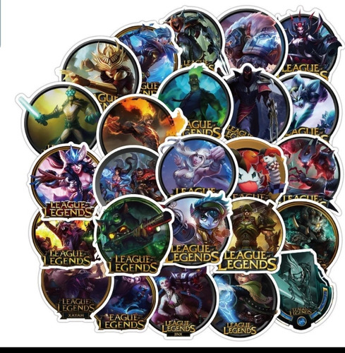 League Of Legends 100 Calcomanias Stickers Pvc Vs Agua Gamer