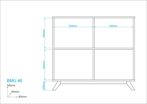 Mueble Librero/estante 2 Puertas Modelo Bmu 46-241po