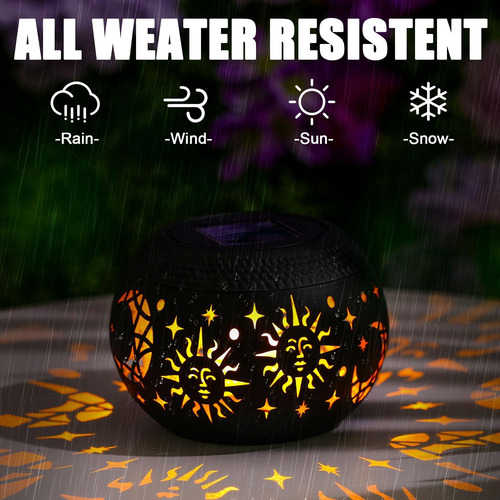 Linterna Solar De Mesa Impermeable De Metal Con Modo Automát