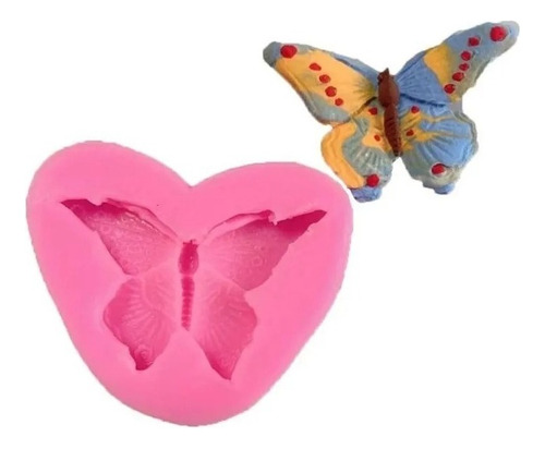 Molde Silicona Mariposas Ii Porcelana Fría/resina/fondant Color Rosa