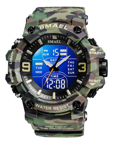 Reloj Deportivo Hombre Smael Camuflaje Fechador Cronómetro