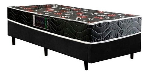 Cama box Ducci conjugado oriental  Solteiro de 188cmx88cm preto