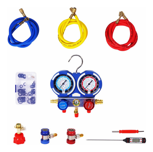 Joyfox Manômetro Manifold Ar Condicionado Automotivo R410 C/ Maleta Engates