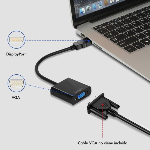 Adaptador De Señal Displayport A Vga Dehuka Unidireccional Ideal Placas De Video Notebook Conversor Display Port A Vga Para Computadora Accesorios Laptops Monitor Proyector Duplicar Pantalla Expandir