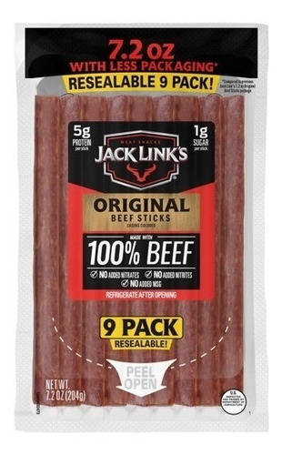 Jack Links Carne Seca Original. Meat Snack 9pk