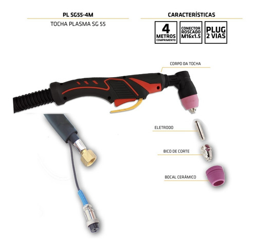 Imagem 6 de 9 de Inversora Corte Plasma Kab 50 Cut 50 Amperes Tork 220v