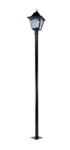 Poste De Acero Economico Farol Negro 2.4m Para Jardin Calux