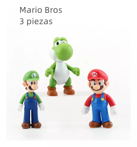 3 piezas 12 cm Super Mario Bros juguetes muñeca Mario Bros colección de  figuras de acción