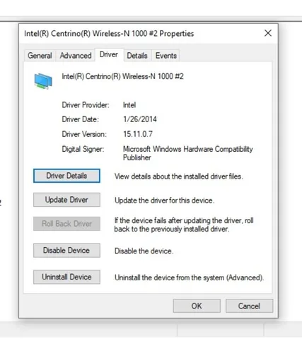 Centrino Wireless N-1000 Half-mini (Usado)