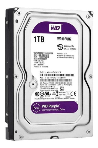 Disco duro interno Western Digital WD Purple WD10PURZ 1TB púrpura