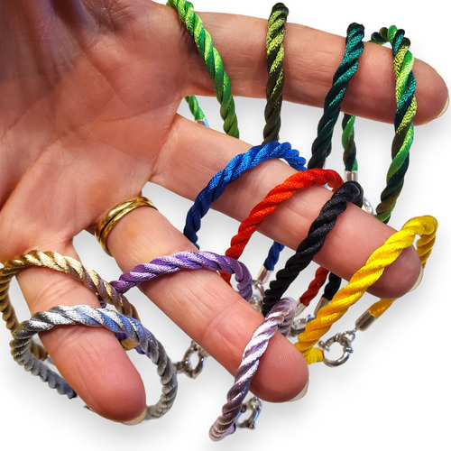 Imagen 10 de 10 de Pulsera Plata Hilo Seda Rojo Con Marinero