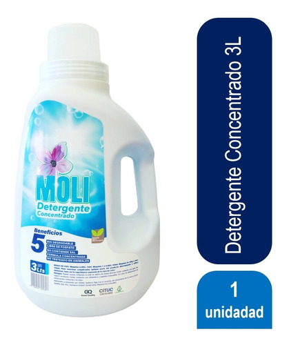 Detergente Líquido Moli Concentrado Biodegradable 3l