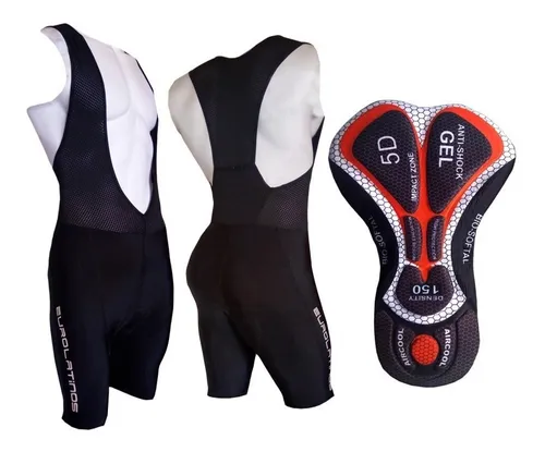 Lycra Short Ciclismo Badana Gel Con Tirantas Hombre + Enviog