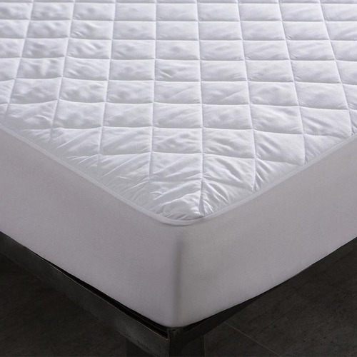 Protector Matelaseado Impermeable Para Colchón 150 X 200 Blanco Liso Queen