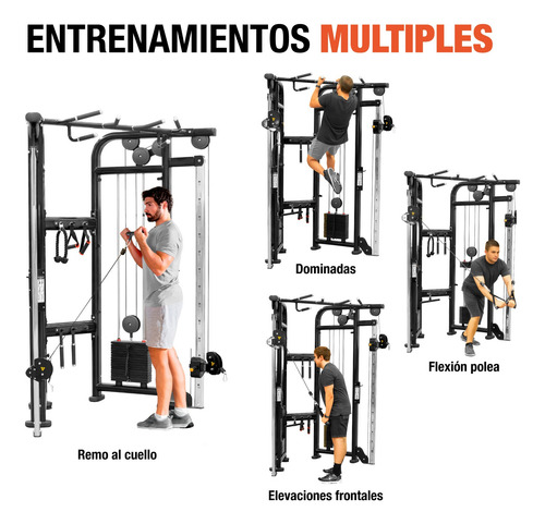 Maquina Crossover Gym Multifuncional Altera Peso Integrado