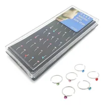 Comprar 40 Piercing Argolla Cubic Color Nariz Acero Quirurgico Mayor